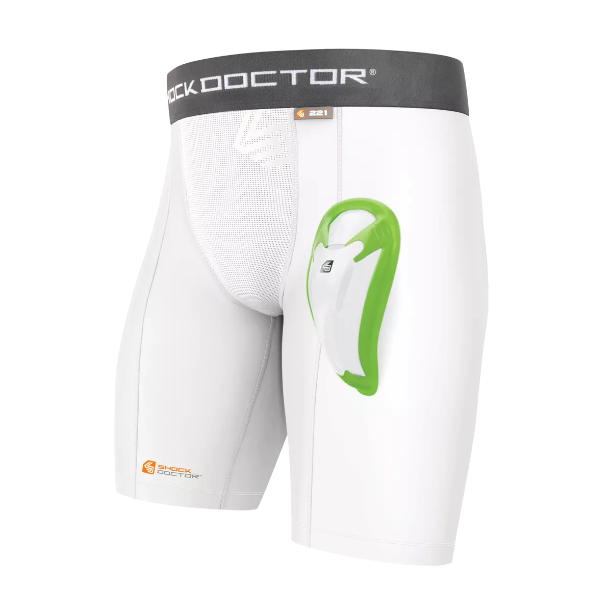 Shock Doctor Pee Wee Snug Anti-Microbial Biker Shorts - White